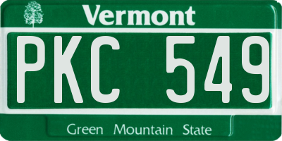 VT license plate PKC549