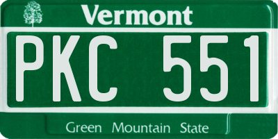 VT license plate PKC551