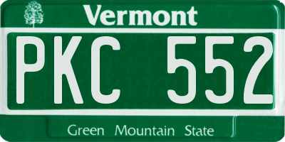 VT license plate PKC552