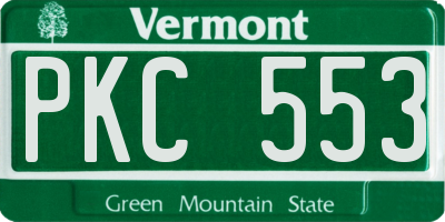 VT license plate PKC553