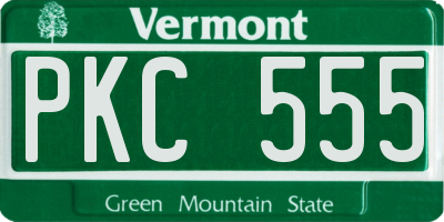 VT license plate PKC555