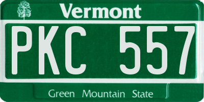 VT license plate PKC557