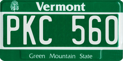 VT license plate PKC560