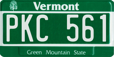 VT license plate PKC561