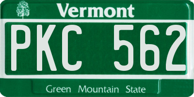 VT license plate PKC562