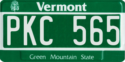 VT license plate PKC565