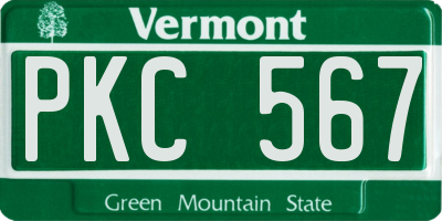 VT license plate PKC567