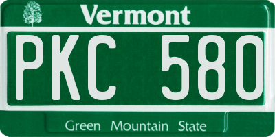 VT license plate PKC580