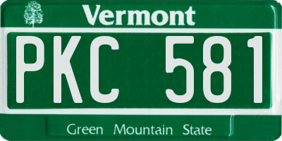 VT license plate PKC581