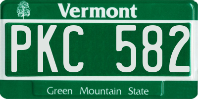 VT license plate PKC582