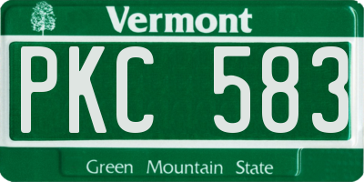 VT license plate PKC583
