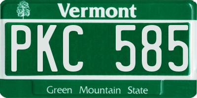 VT license plate PKC585