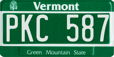 VT license plate PKC587