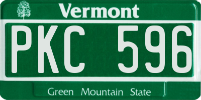 VT license plate PKC596