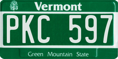VT license plate PKC597