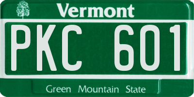 VT license plate PKC601
