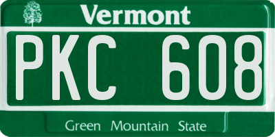 VT license plate PKC608
