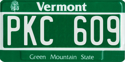 VT license plate PKC609