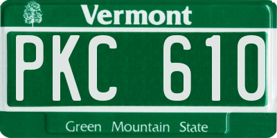 VT license plate PKC610