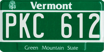 VT license plate PKC612