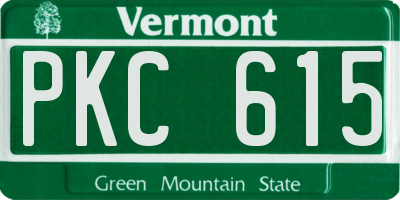 VT license plate PKC615