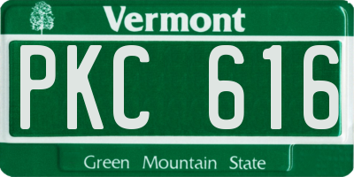 VT license plate PKC616
