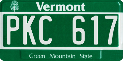 VT license plate PKC617