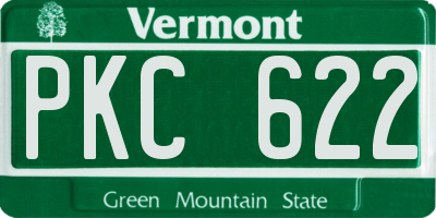 VT license plate PKC622