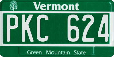 VT license plate PKC624