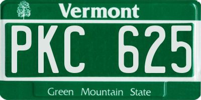 VT license plate PKC625