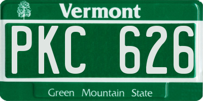 VT license plate PKC626