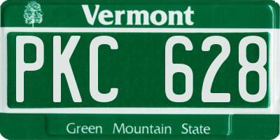 VT license plate PKC628