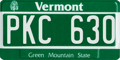 VT license plate PKC630