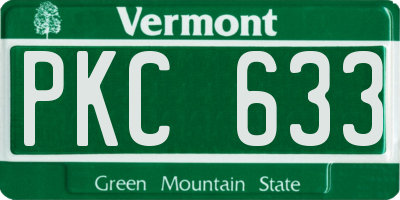 VT license plate PKC633