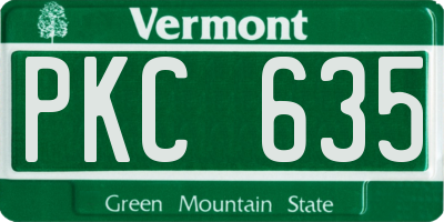 VT license plate PKC635