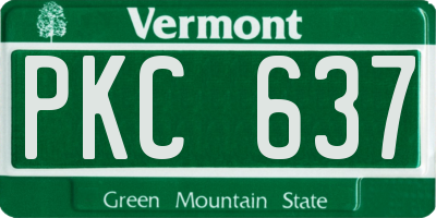VT license plate PKC637