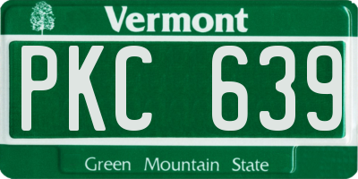 VT license plate PKC639