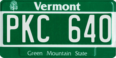VT license plate PKC640