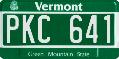 VT license plate PKC641