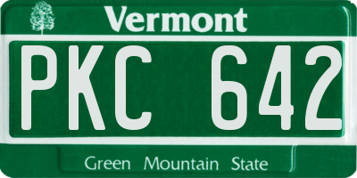 VT license plate PKC642