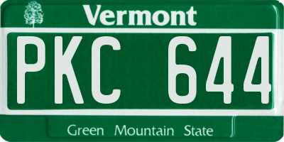 VT license plate PKC644