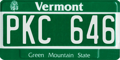VT license plate PKC646