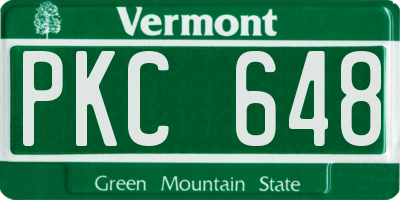 VT license plate PKC648