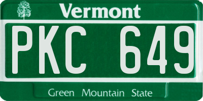 VT license plate PKC649