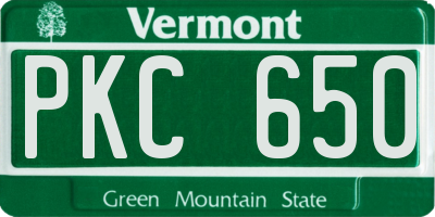 VT license plate PKC650