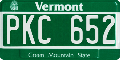 VT license plate PKC652