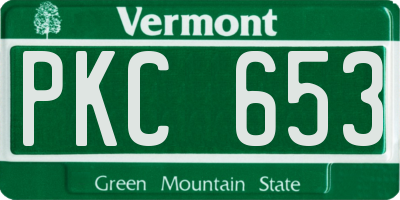 VT license plate PKC653