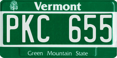 VT license plate PKC655