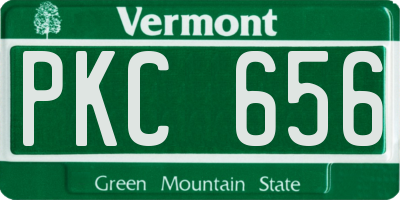 VT license plate PKC656