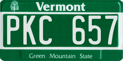 VT license plate PKC657